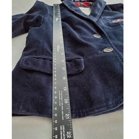 A & F Girls Velvet Embroidered Crest Navy Blazer Jacket Sz M Collegiate Preppy - Picture 8 of 10